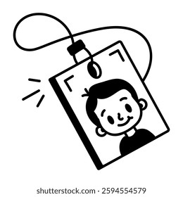 Student card icon in doodle style 

