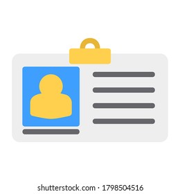 Student card icon vector illustration in flat style for any projects, use for website mobile app presentation