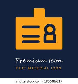 Material premium de tarjeta de estudiante ui ux icono vector aislado en colores azul marino y naranja