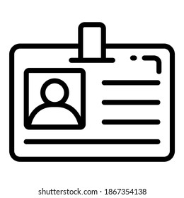 student card vector line icon, school and education icon