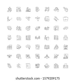 Student career linear icons, signs, symbols vector line illustration set