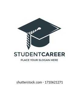 Student career vector logo template. This design use tie and hat symbol. Suitable for education or job.