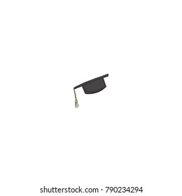 Student cartoon cap icon isolated on white background