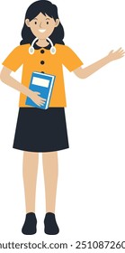 Student Cartoon Character. Flat Vector Illustration Design