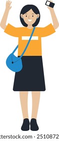 Personaje de dibujos animados estudiantil. Diseño de Ilustración vectorial plana