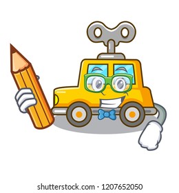 Student cartoon clockwork toy car in table