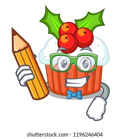 Student cartoon homemade christmas cupcakes with sprinkles