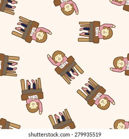 student cartoon , cartoon seamless pattern background