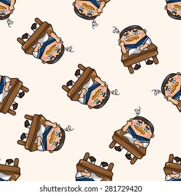 student , cartoon seamless pattern background