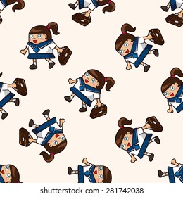 student , cartoon seamless pattern background