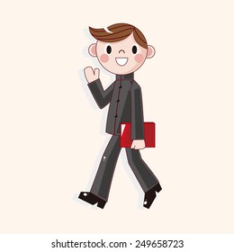 student cartoon theme elements vector,eps