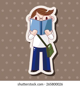 student cartoon theme elements vector,eps