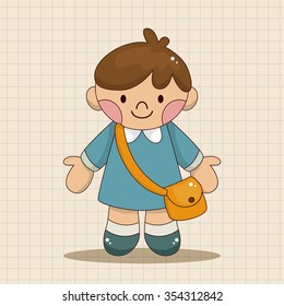 student cartoon theme elements vector,eps