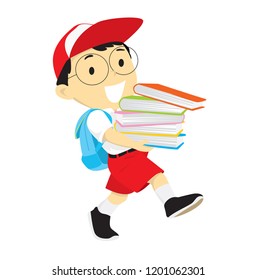 Student Cartoon with Uniform School