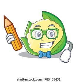 Student cauliflower character cartoon style