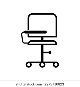 Student Chair Icon, Desk Chair, Armed Chair Vector Art Illustration