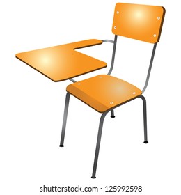 Student Chair Used In The Classroom With The Stand. Vector Illustration.