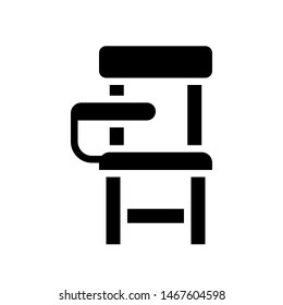 Student Chair vector, Back to school solid style icon
