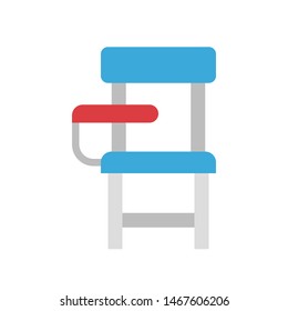 Student Chair vector, Back to school flat style icon