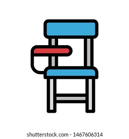 Student Chair vector, Back to school filled style icon