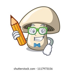 Student champignon mushroom character cartoon