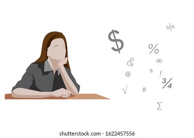 student character in a class. vector people character.