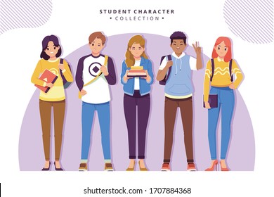 student character collection stock vector