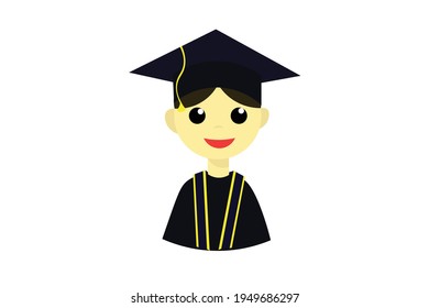 Student Character with a Graduation Sash