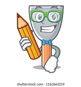 Student character putty knife isolated