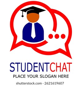 Student chat logo icon vector template
