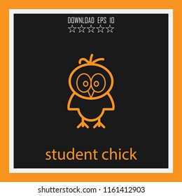 student chick vector icon