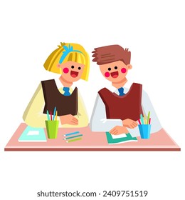 student children in a classroom  vector.  clss techer, eduction child, elementry young student children in a classroom character. people flat cartoon illustration