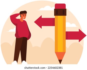 The student chooses which specialty he will study. Vector graphics
