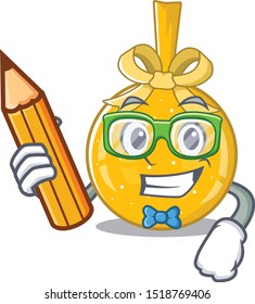 Student christmas ball gold shape the cartoon