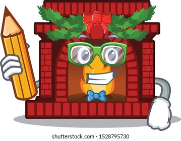 Student christmas fireplace in the cartoon shape