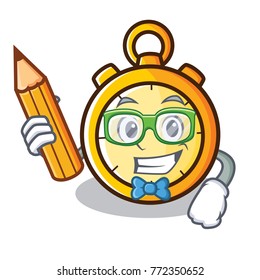 Student chronometer character cartoon style