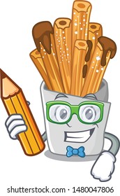 Student churros isolated with in the cartoon