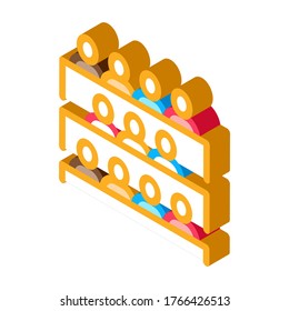 Student Class at Desks Icon Vector. Isometric Student Class at Desks sign. color isolated symbol illustration
