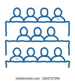 Student Class at Desks sketch icon vector. Hand drawn blue doodle line art Student Class at Desks sign. isolated symbol illustration