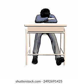 Student classmate scene ilustration design template 