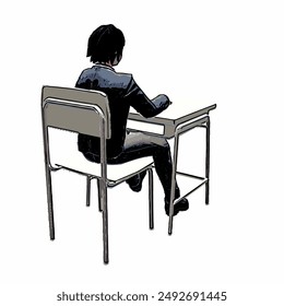Plantilla de diseño de ilustración de escenario de compañero de clase 