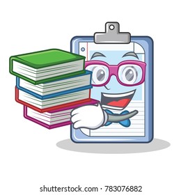 Student with clock clipboard character cartoon style