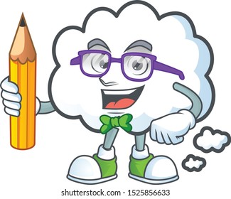 Student cloud bubble with cartoon character style