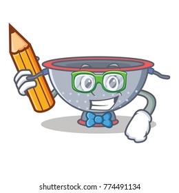 Student colander utensil character cartoon