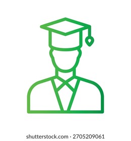 Ícone de vetor de ilustração gradiente de cor do estudante que pode facilmente modificar ou editar 