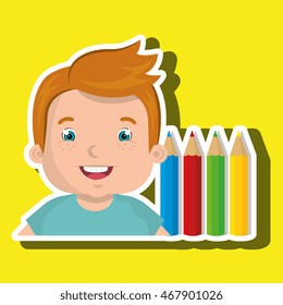 student colors notepad brushes vector illustration eps 10