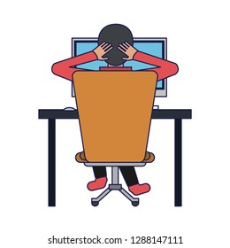 student with computer