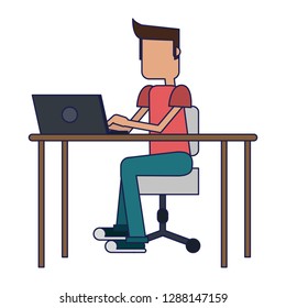 student with computer