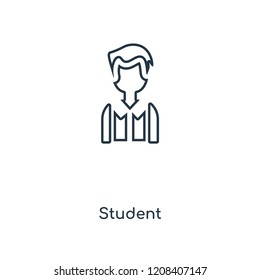 Student concept line icon. Linear Student concept outline symbol design. This simple element illustration can be used for web and mobile UI/UX.