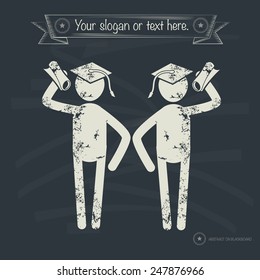 Student concept,human resource on old background,grunge vector